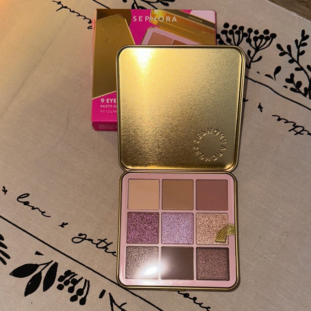 Sold out Holiday Sephora 9-Color Eyeshadow Palette - Gold, Pink, and Browns